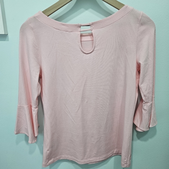 Lilly pulitzer pink flutter sleeve shirt New With Tags XS - Picture 9 of 10